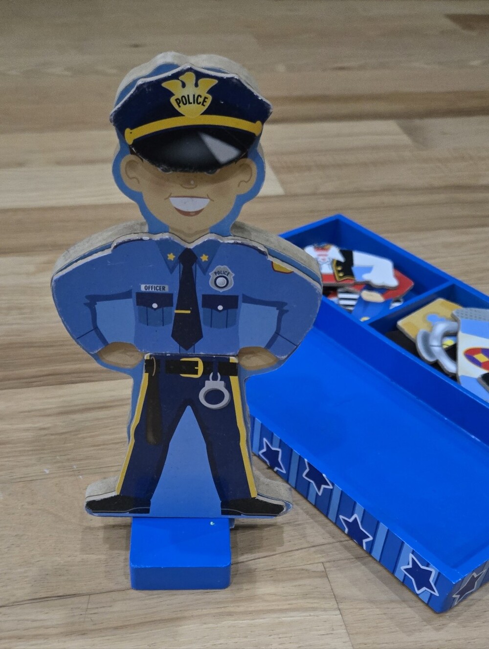 Melissa & Doug Blue Police Dress-Up Magnetic Toy Set for Kids - Picture 2 of 13